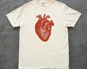 T-shirt coeur humain T-shirt illustration d'anatomie T-shirt scientifique T-shirt étudiant en médecine T-shirt enseignant