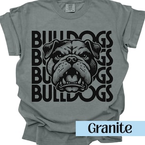 Bulldogs Shirt Retro Bulldog Mascot Comfort Colors Bulldog Shirt Retro Style Graphic Back to School Teacher Shirt Bulldog School Spirit Wear