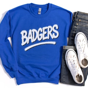 Badgers Mascot Crewneck Sweatshirt Graffiti Graphic Go Badgers Sweatshirt Back to School First Day of School Badger Shirt Teacher Gift