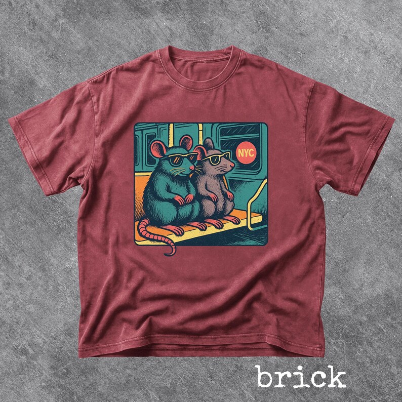 Retro NYC Rat Graphic Tee Comfort Colors New York City Tee Vintage 90s Style NYC Subway Shirt New York Trip Shirt Broadway Fan Shirt image 6