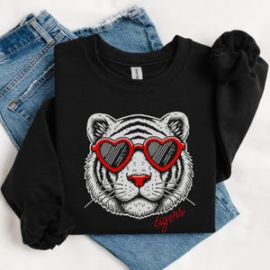 Tigers Mascot Sweatshirt Tigers Valentine Back To School Tigers Football Tigers Basketball Tigers Mom Tigers Dad Gameday Sweatshirt