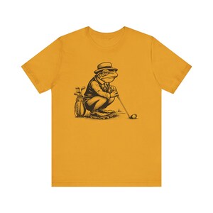 Retro Frosch Shirt Lustiger Frosch Unisex T-Shirt Retro Grafik Frosch Golf Grafik T-Shirt Lustiges Golf Shirt Bild 2