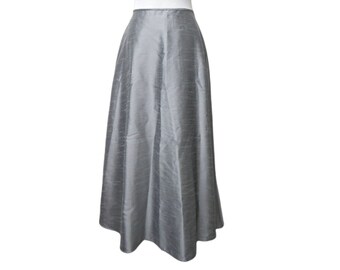 Scott McClintock . gray A-line midi skirt . size 8 . 27" waist . made in USA