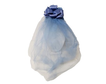 60s - 70s blue tulle veil for flower girls and bridesmaids