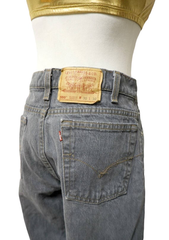 90s Levi's 550 gray denim high waist jeans . 30" … - image 4