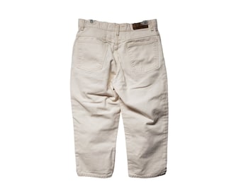 Vaqueros capri de tiro alto Zena de los 90 - Denim blanco roto, talla 10