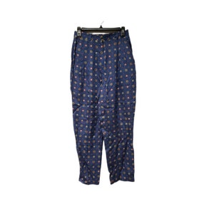 90s Talbots Petites printed rayon high rise pleated trousers . size 10