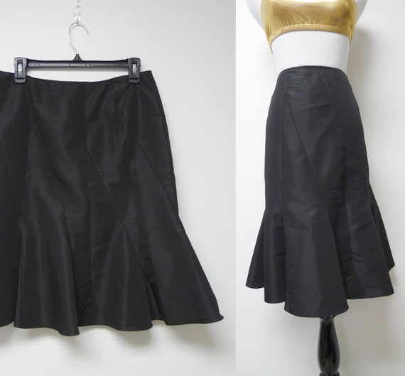 Nicole Miller . 90s black godet style skirt . siz… - image 2