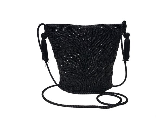 90s Talbots chevron pattern micro-beaded fringe b… - image 2