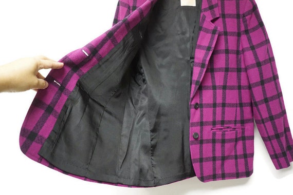 70s PENDLETON pure virgin wool plaid jacket . siz… - image 3