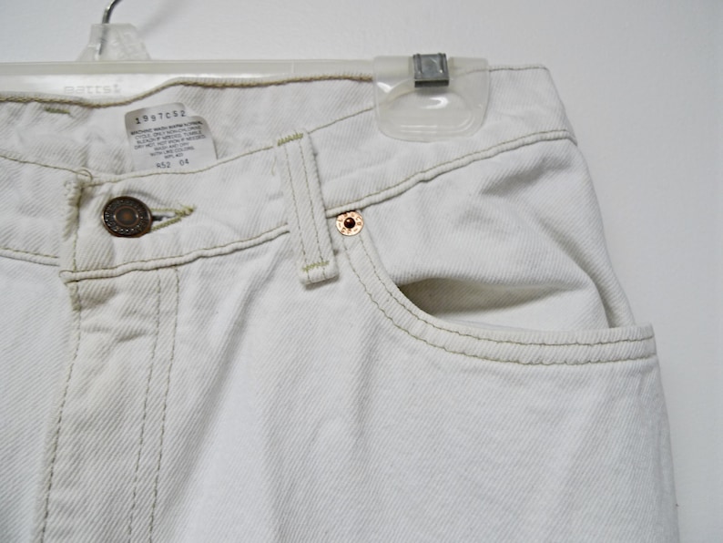 Levi/'s 512 slim fit tapered leg white denim jeans made in USA size 13 MED