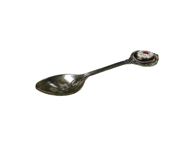 antique Rose design porcelain souvenir collectible spoon / teaspoon image 1