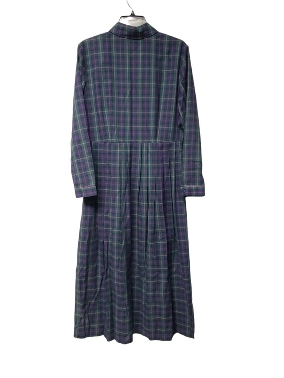90s - 00 Talbots pleated long sleeves plaid dress… - image 3