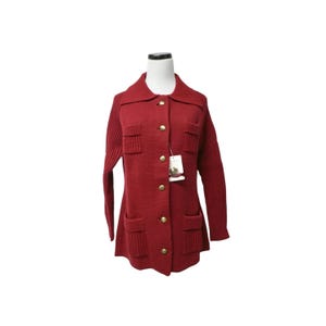 60s - 70s DEADSTOCK! Montgomery Ward red and gold sweater / cardigan . size 36