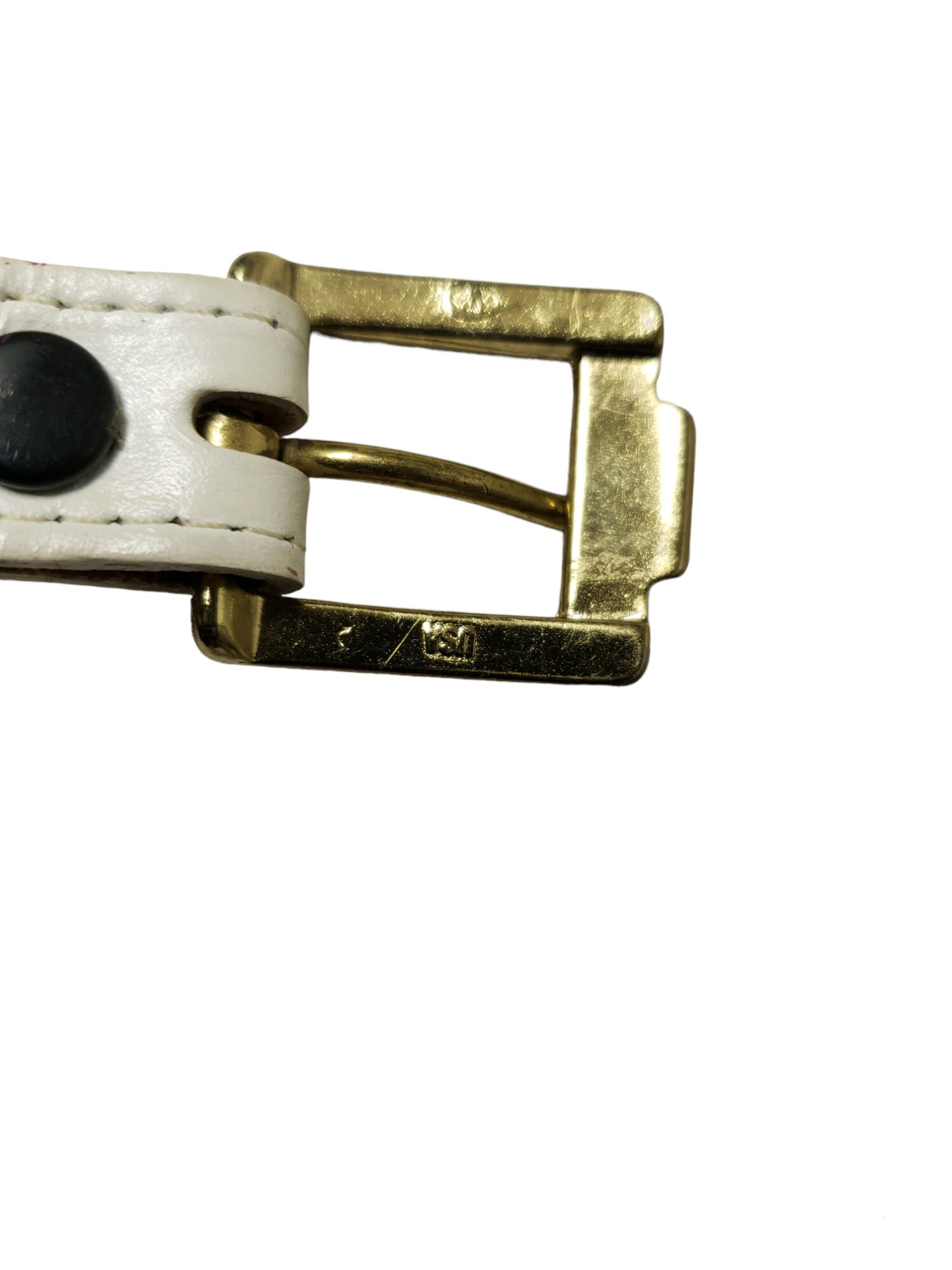 Justin Top Grain Cowhide Leather Ivory and Gold Belt Size 32 Justin Top Grain Cowhide Belt Size 30/34 main image 4