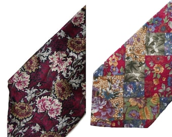 90s - 00s floral all necktie . made in USA