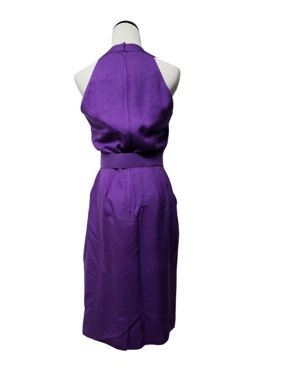 90s Gillian purple silk sleeveless pleated dress … - image 7