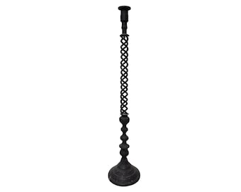 Barley twist tall iron candelabra