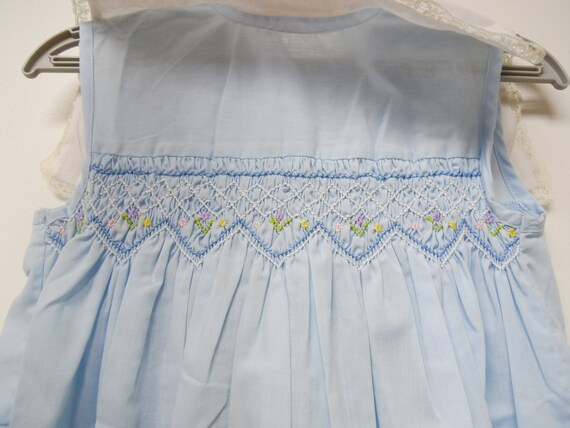 Polly Flinders . hand smocked blue and white slee… - image 4