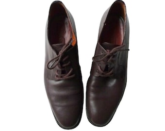 Coach brown leather lace up shoes . size 8M . made in Italy