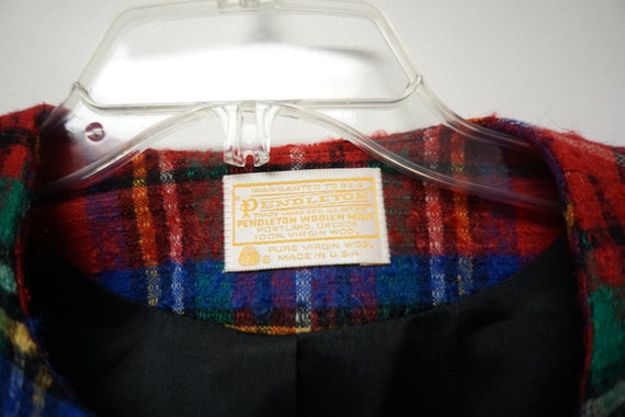 PENDLETON wool plaid jacket . size 10 . made in U… - image 5