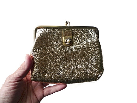 50s 60s gold coin purse / wallet - image 1