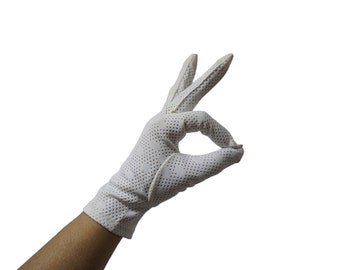 50s circle pattern white gloves