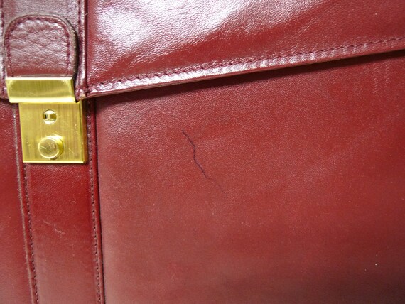 70s Burgundy leather organizer portfolio clutch - image 7