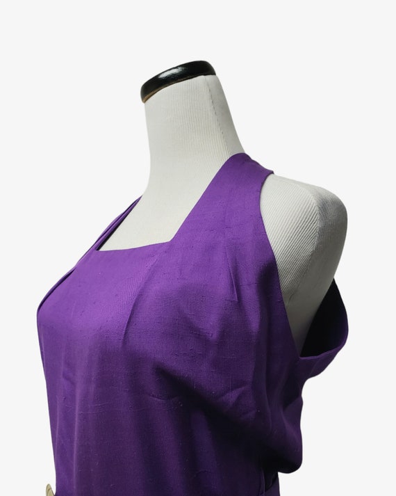 90s Gillian purple silk sleeveless pleated dress … - image 6