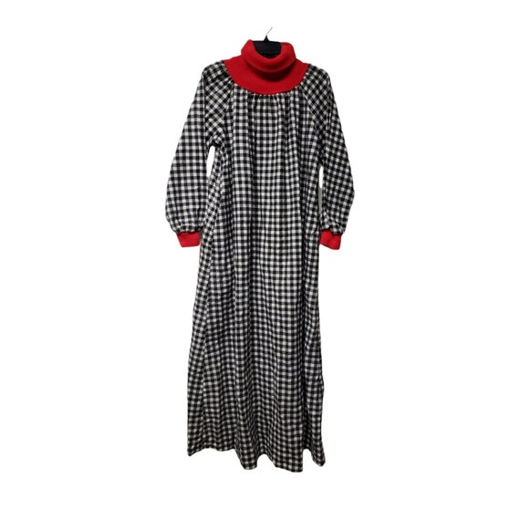 70s Clovis Ruffin black and white gingham long sl… - image 8