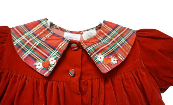 Somerset Lane . Peter Pan collar red velvet dress… - image 2