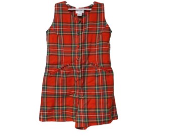 90s - 00s Lydia Jane poly blend sleeveless plaid romper . girl's size 10