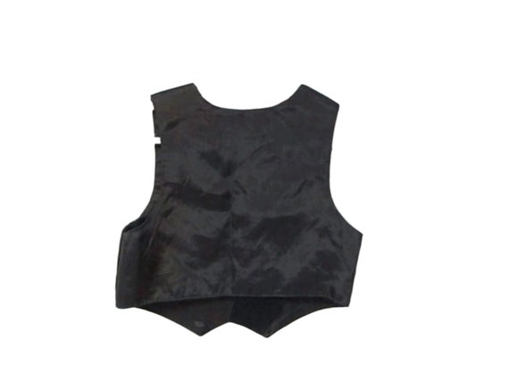 60s - 70s  double breasted black velvet vest . Ba… - image 2