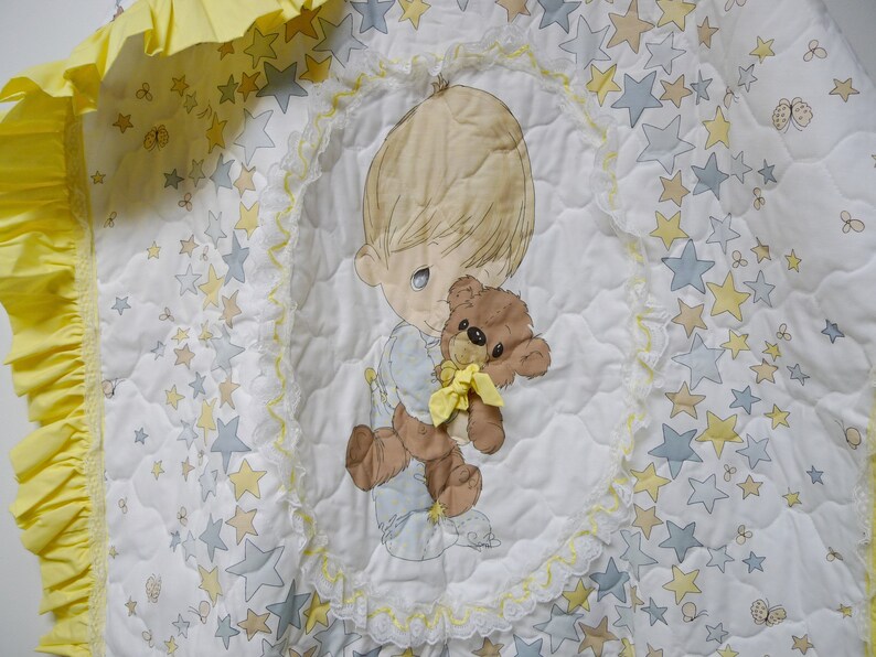 Precious Moments . Little Boy With His Teddy Bear Ruffled | Etsy
