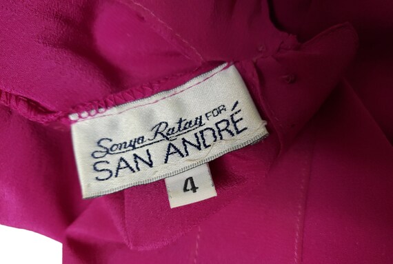 80s - 90s Sonya Ratay for San André pink pleated … - image 9