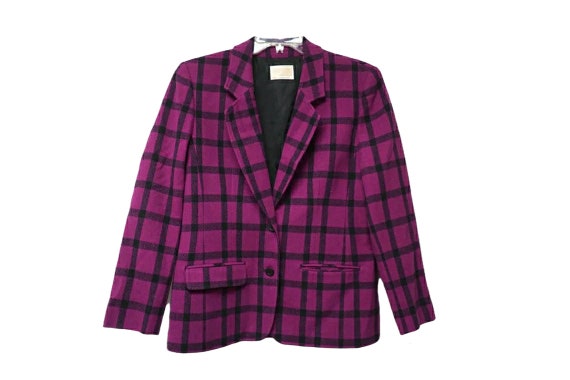 70s PENDLETON pure virgin wool plaid jacket . siz… - image 1