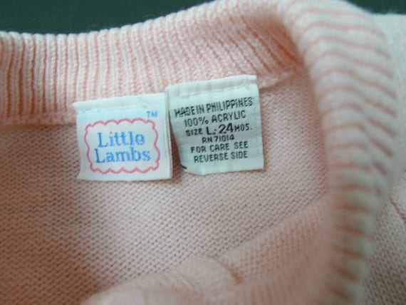 Little Lambs 50s embroidered baby pink cardigan .… - image 6