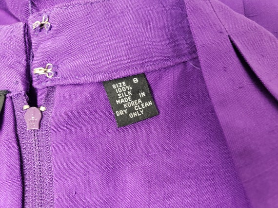 90s Gillian purple silk sleeveless pleated dress … - image 9