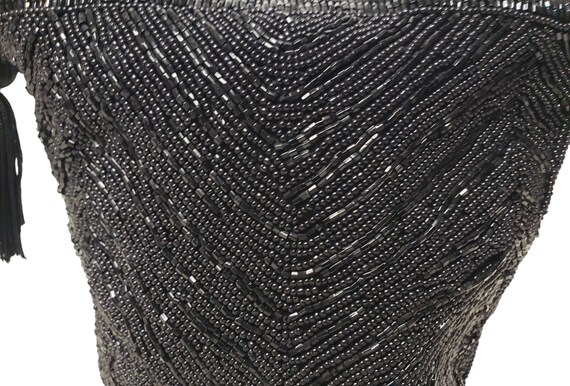 90s Talbots chevron pattern micro-beaded fringe b… - image 4