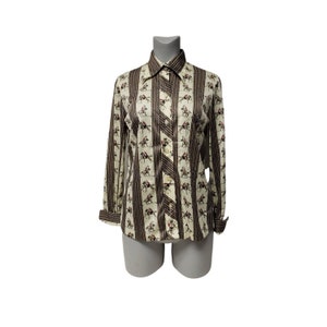 Vintage 70s Equestrian Print Nylon Shirt - The Wilroy Traveler