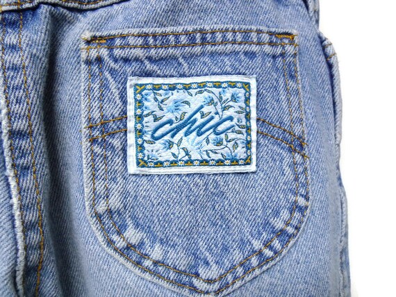 Chic . 80s 90s high waist faded distressed denim … - image 3