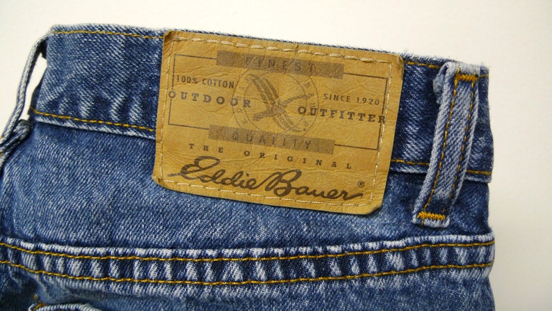 Eddie Bauer . 1990s High Waist . Loose Fit . Button Fly . Blue - Etsy