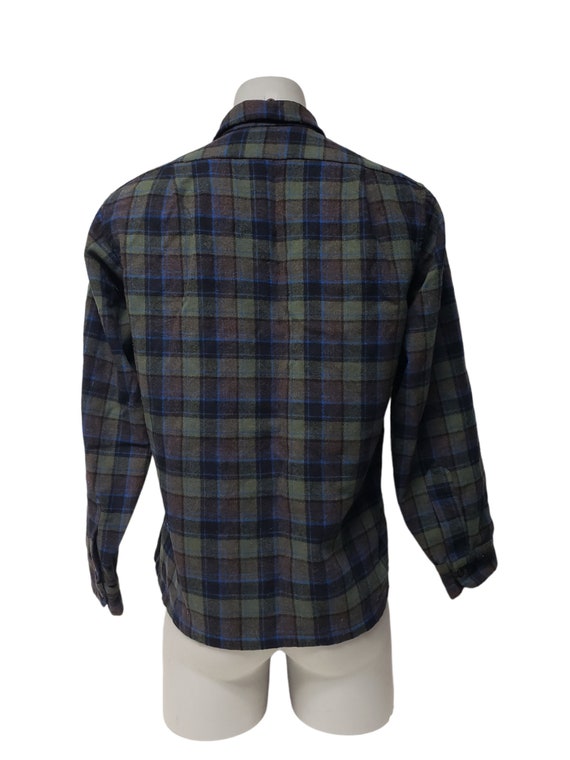 Vintage 60s Pendleton Wool Plaid Shirt - Made in … - image 8