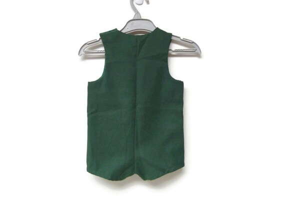 60s - 70s green embroidered romper . 24 months - image 4