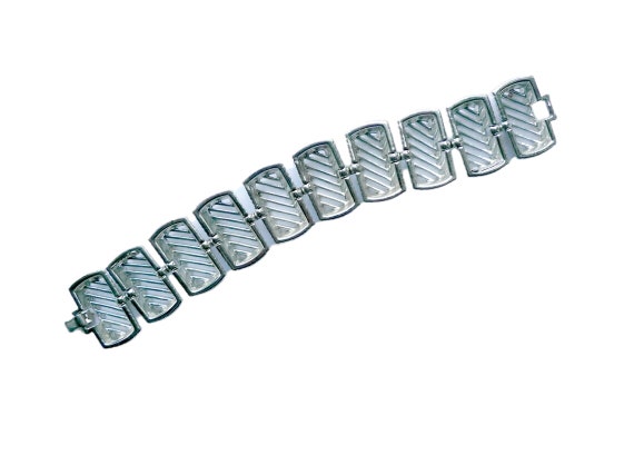 Kramer . silvertone statement bracelet - image 2