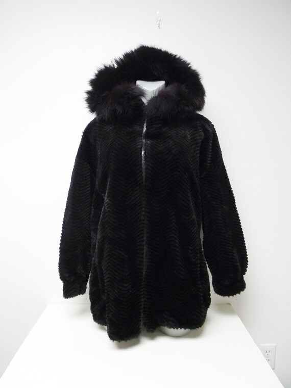 fur trimmed hooded jacket