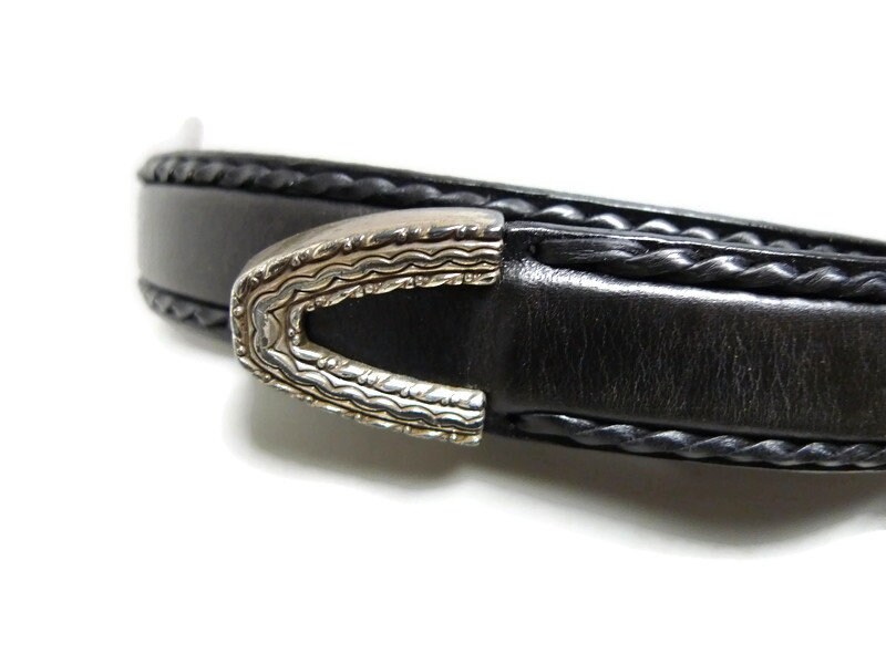 1996 Black Genuine Leather Skinny Belt . Medium - Etsy New 