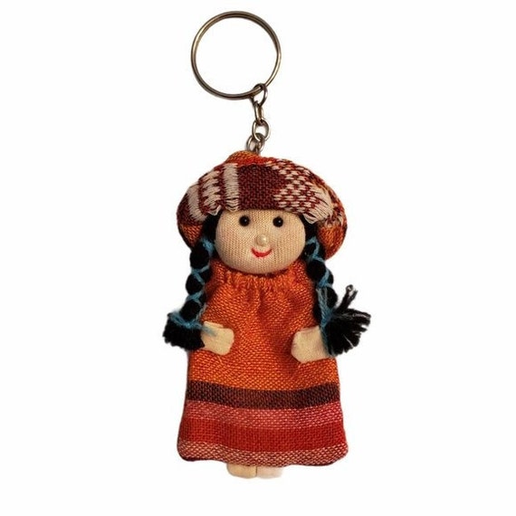 Little Girl with braided hair and hat keyring - image 1
