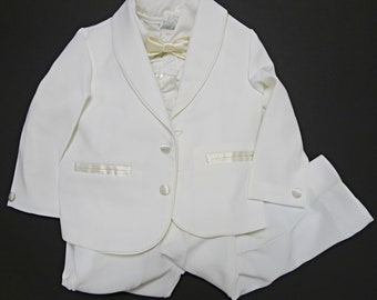 New Goodies . 70s white tuxedo set . 5 piece set . size 3T . made in USA