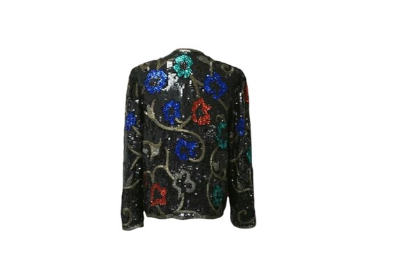 80s - 90s SCALA pure silk evening jacket . medium - image 3